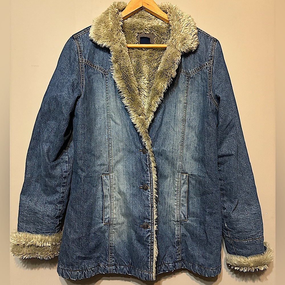 CAMPUS CREW Vintage Sherpa Lined Denim Jean Coat